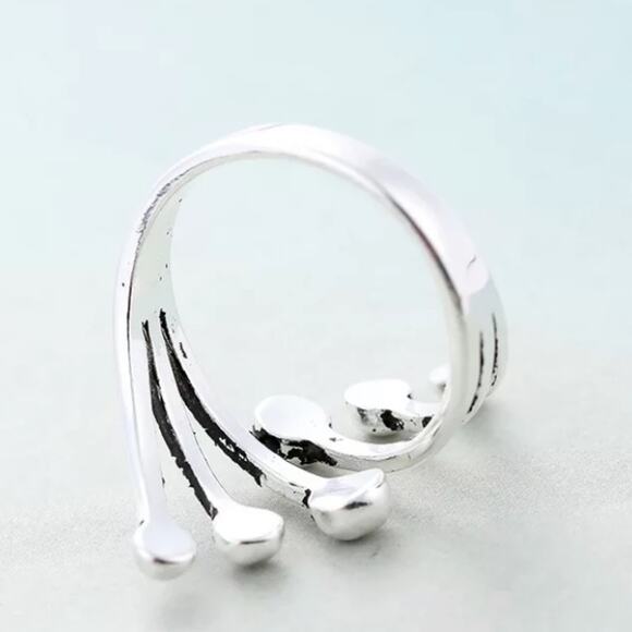 Boho Irregular Resizable Sterling Silver Ring - Picture 3 of 3